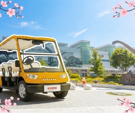 恐竜デザインの電動カート「ふくトゥク」、福井の桜名所を周遊…3月21日から運行 画像