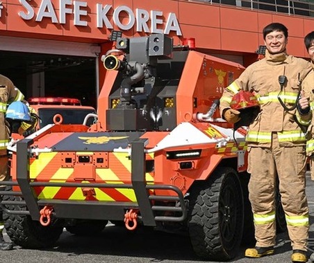 ヒョンデ、消防士の安全を守る無人消防ロボット開発…6輪インホイールモーター装備 画像