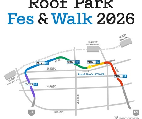 東京・銀座のかつての高速道路が歩行者空間に、「Roof Park Fes & Walk 2026」…4月25・26日開催 画像