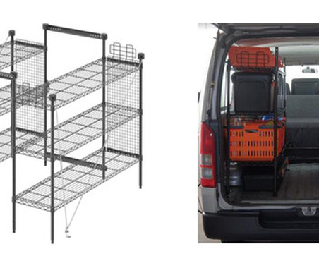 ワンボックスの荷室を有効活用できる!「職人の車載ラック」が登場 画像