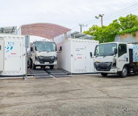 いすゞと横浜市、バッテリー交換式「EVごみ収集車」実証実験…約3分でバッテリー交換完了 画像