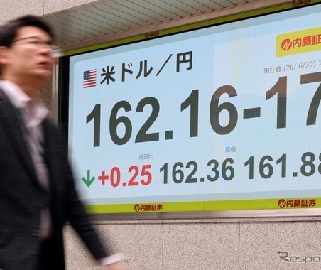 円下落39年ぶり1ドル＝162円台、トヨタなど自動車株が軒並み下落［新聞ウォッチ］ 画像