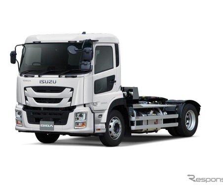 いすゞ・大型トラック『ギガ トラクタ』、車両運搬用ショートキャブ追加…大型EV・SUV輸送に対応 画像