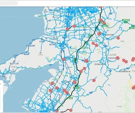ゼンリンデータコム、熊本地震被災地の「通行実績情報マップ」を無料公開…ホンダのカープローブデータ活用 画像