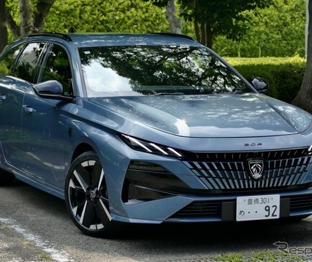 新型試乗【プジョー・308SW GTハイブリッド 】“新顔”になってスッキリ、ワゴンながら走りの良さに感心…島崎七生人 画像