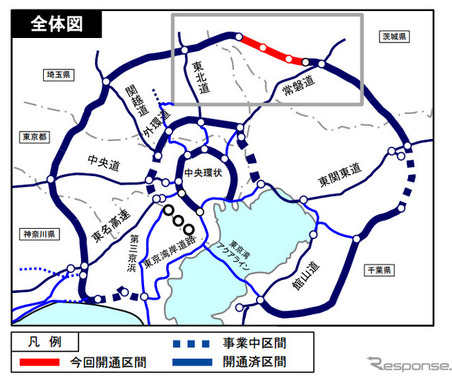 来年2月26日に圏央道茨城県区間が全線開通！外環道は対距離制料金へ移行 画像