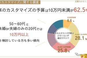 クルマのカスタマイズ、関心は20代が最も高く、予算は10万円未満が6割超…ナイル調べ 画像