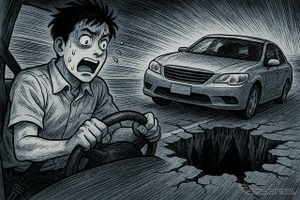 目の前に穴！　国交省が警告する「陥没時」の安全行動とは？ 画像
