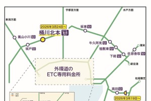 外環道の和光や圏央道の桶川北本インターチェンジ、ETC専用料金所に…3月下旬から順次運用開始 画像