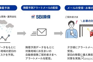SBI損保、ダイレクト型損保初の雹災害予測モデルを独自開発…自動車保険契約者に降雹アラートメール配信開始 画像