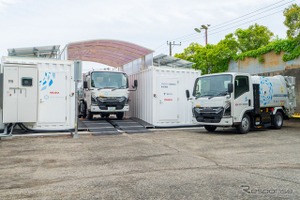 いすゞと横浜市、バッテリー交換式「EVごみ収集車」実証実験…約3分でバッテリー交換完了 画像