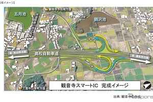 観音寺スマートIC、高松自動車道に開通…24時間利用可能、7月4日15時から 画像
