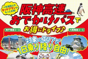 1日定額で大阪・神戸を周遊「阪神高速おでかけパス2026」発売…7月18日から利用可能 画像