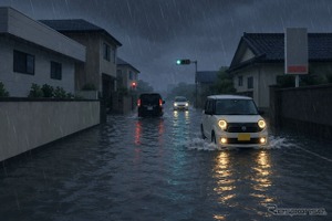 ＜注意喚起＞進入しない！　冠水路の危険---千葉でレベル5の大雨 画像