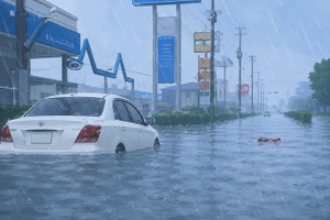 車が水没すると、何が起こる？　ドアは開かない、フロントガラスは割れない…知っておきたい「脱出方法」 画像