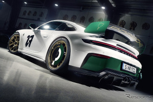 ポルシェ 911 GT3、ニュルブルクリンク100周年記念車が登場…車体のグリーンが映える 画像