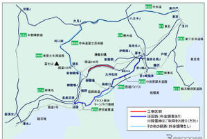 東名 大井松田IC～御殿場ICのリニューアル工事、2023年1月10日からは下り線右ルートを閉鎖 画像