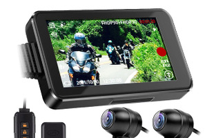 リアモニター機能搭載、バイク用2カメラドラレコ…MAXWIN 画像